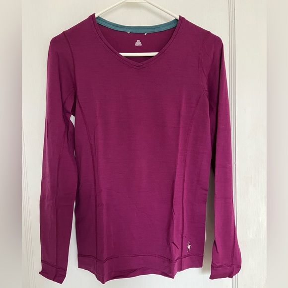 🐑Smartwool long sleeved merino v-neck top - Picture 1 of 8